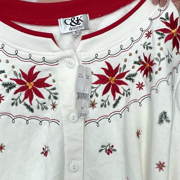 NWT White Christmas Themed Holiday Sweater - Picture 4 of 4